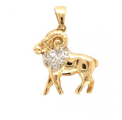 18 karaat horoscoop ram met diamant gezet