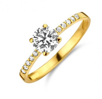 18 karaat ring met zirconia GR3961GZ