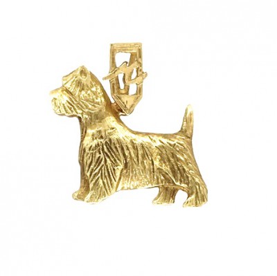 18 karaat gouden West Higland Terrier hond