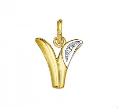 18 karaat Letter V gezet met diamant