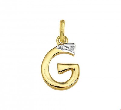 18 karaat Letter G gezet met diamant