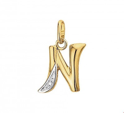 18 karaat Letter N gezet met diamant