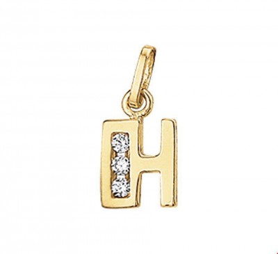 8 karaat Letter H gezet met zirconia