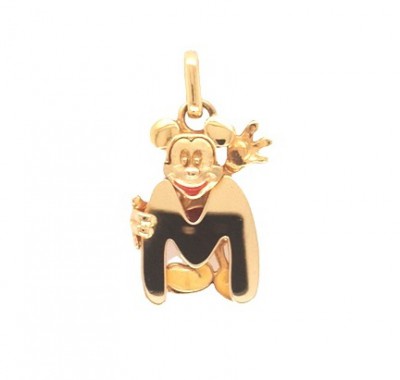 18 karaat Letter M met Mickey Mouse