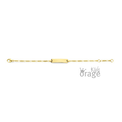 Orage Kids goud  9 Karaat Armband met naamplaat K2664