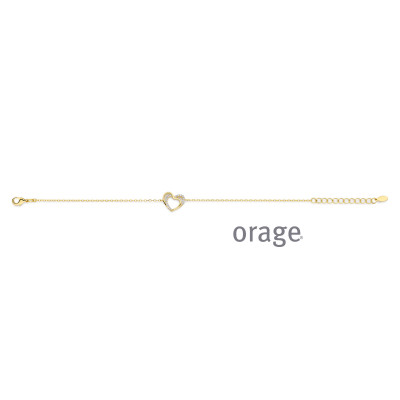 Orage Armband met hartje in plaquel AW245