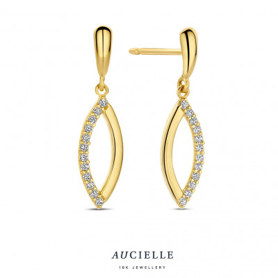18 Kt. OORHANGERS MET ZIRCONIA AE0201C