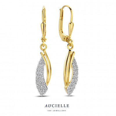 18 Kt. OORHANGERS MET ZIRCONIA AE0205C