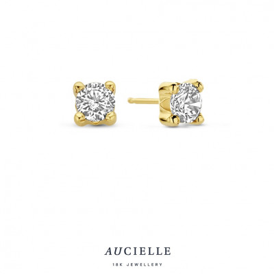 18 Kt. OORSTEKERS MET ZIRCONIA AE0246C 5mm.