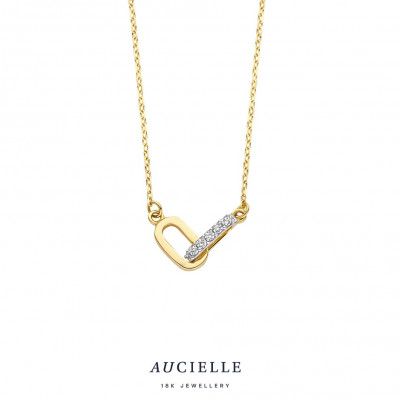 18 KARAAT KETTING met zirconia AK0054C/45cm.