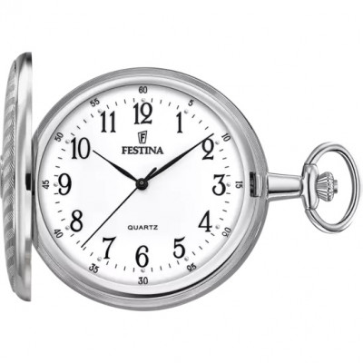 Festina F2021/1 zakhorloge zilverkleurig en ketting van 35 cm