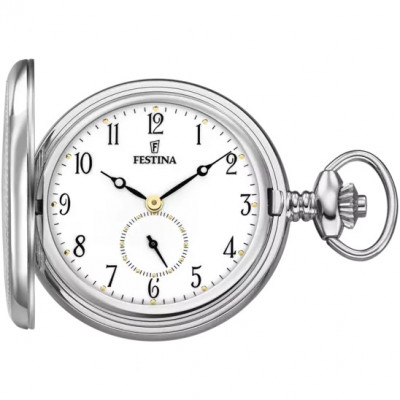 Festina F2026/1 zakhorloge zilverkleurig en ketting van 35 cm