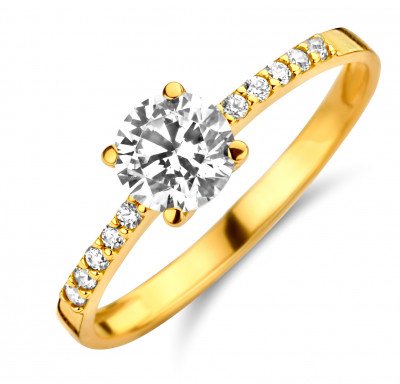 18 karaat ring met zirconia  GR4062GZ