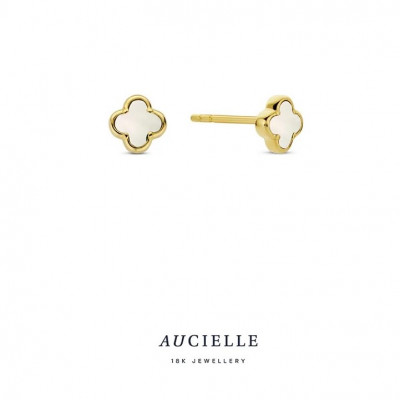 18 Kt. OORHANGERS MET parelmoer AE0170C