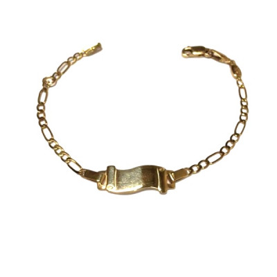 BABY ARMBAND goud  9 Karaat met naamplaat 115953