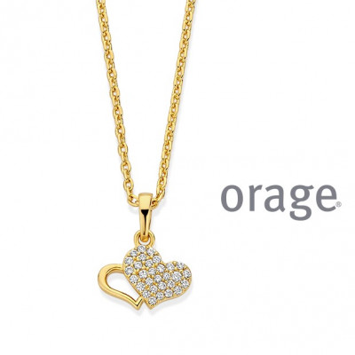Orage PLAQUE ketting met hartje BA231/45cm.