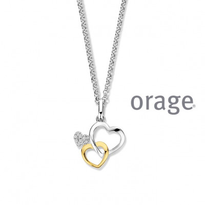 Orage Zilver ketting met hartje BA201/42cm.