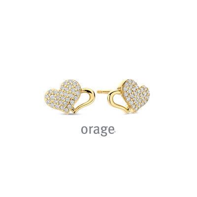 Orage Oorringen in plaque met hartje BA232