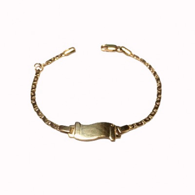 BABY ARMBAND goud  18 Karaat met naamplaat
