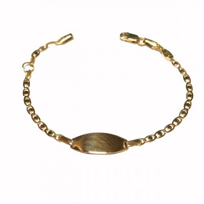 BABY ARMBAND goud  9 Karaat met naamplaat 156773