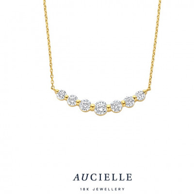 18 KARAAT KETTING met zirconia  AK0131c/45cm.