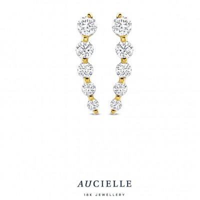 18 Kt. OORSTEKERS MET ZIRCONIA AE0313C