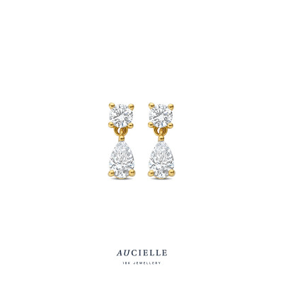 18 karaat oorringen met Lab Diamond 0.96 ct aE9005a