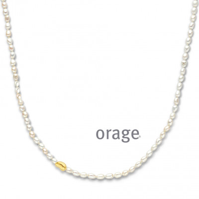 Orage PLAQUE parel ketting BB155/45cm.
