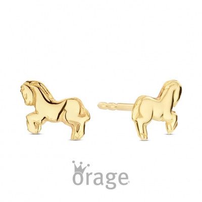 OORBELLEN met paardje ORAGE KIDS 9 karaat goud K2953
