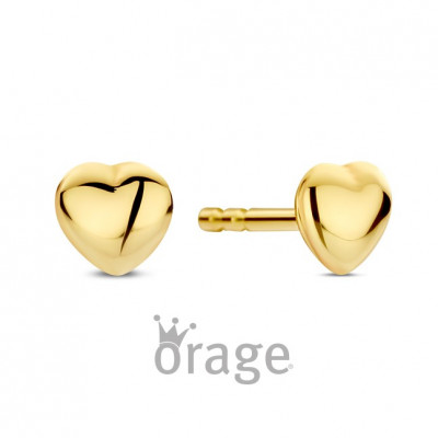 OORBELLEN ORAGE met hartje KIDS 9 karaat goud K2943