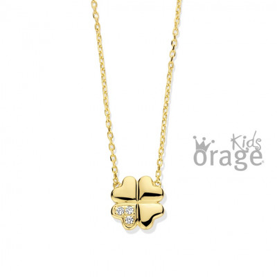Orage Kids vergulde ketting met klavertje K2769