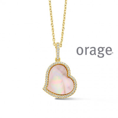 Orage PLAQUE ketting met hart BB218/45cm.