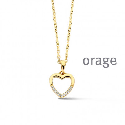 Orage PLAQUE ketting met hart BB233/45cm.