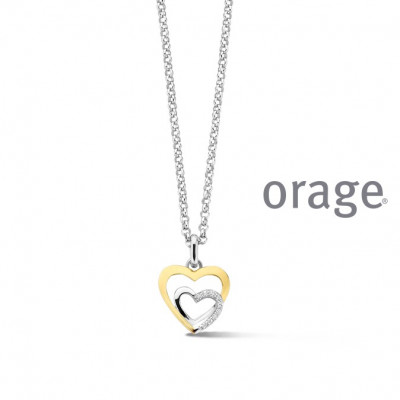 Orage zilver ketting met hart BB229/45cm.