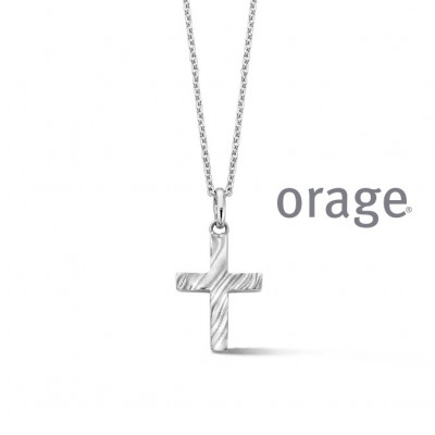 Orage zilver ketting met kruis BB223/45cm.