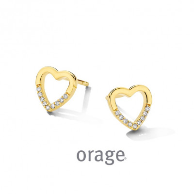Orage Oorringen in plaque met hart BB235
