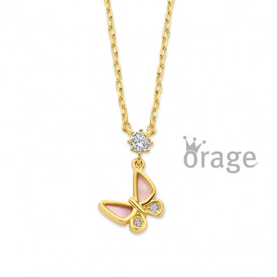 Orage Kids vergulde ketting met vlinder K3102 Orage Kids vergulde ketting met vlinder K3102
