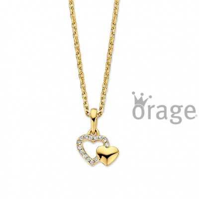 Orage Kids vergulde ketting met hartje K3117 Orage Kids vergulde ketting met hartje K3117