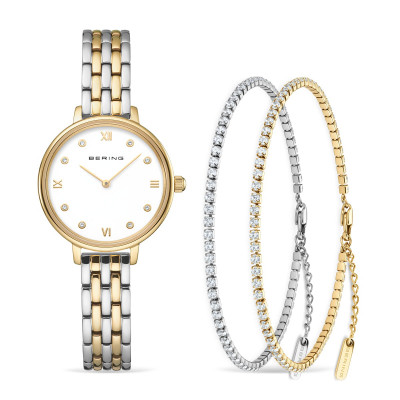 Bering Dameshorloge met 2 extra armbanden 28mm 11028-714-GWP