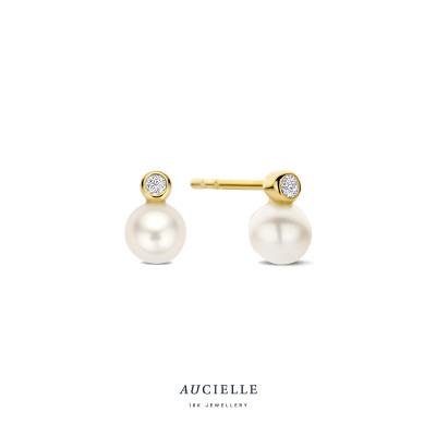 18 Kt. OORSTEKERS MET PAREL AE0130C 18 Kt. OORSTEKERS MET PAREL AE0130C