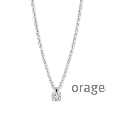 Orage ketting zilver met lab grow diamant BC004
