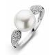 18 karaat ring met zirconia en parel GR3988WZ