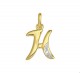 18 karaat Letter H gezet met diamant