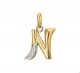 18 karaat Letter N gezet met diamant