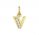 8 karaat Letter V gezet met zirconia