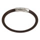 Heren armband 18 Karaat wit goud en leder