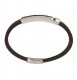 Heren armband 18 Karaat wit goud en bruin leder