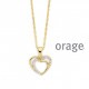 Orage plaque ketting  hartje AW241/45cm.