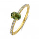 18 karaat ring met diamant en GROENE TOERMALIJN GR4734GGTMB