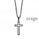 Orage Heren ketting MET KRUIS IN staal AW143/48cm.